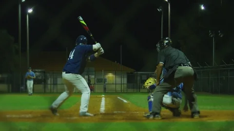 Great slow motion during baseball game of a hit, an error and a run coming in Video stock 83248157