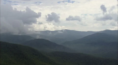 Great Smokey Mountains With Low Clouds Stock Footage 65387530