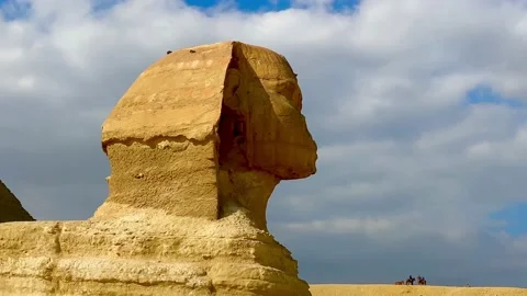 Great Sphinx in Egypt with the face of a pharaoh. Stock Footage 237316949