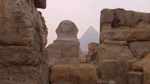 The Great Sphinx of Giza in Cairo, Egypt Stock Footage 121889328