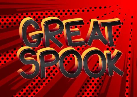 Great Spook Comic book style cartoon words on abstract colorful comics backgr Stock-Illustration