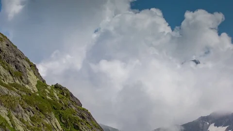 Great St Bernard Pass alps switzerland mountains snow peaks ski timelapse Stock Footage 71736893