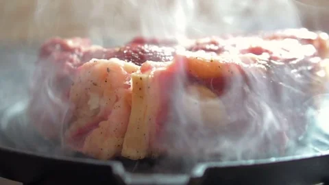 Great steak in slow motion Stock-Footage 74759157