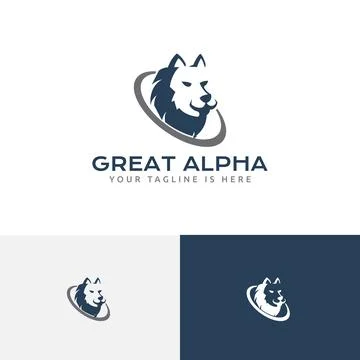 Great Strong Alpha Wolf Head Leader Business Logo Stock Illustration