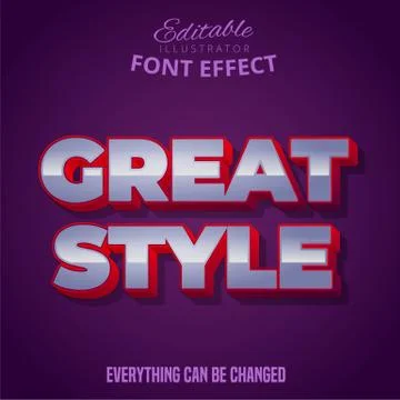 Great style text, editable font effect Stock Illustration