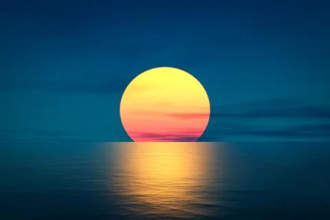 Great sunset over the ocean Stock Illustration
