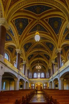 Great Synagogue interior, in Plzen Stock Photos