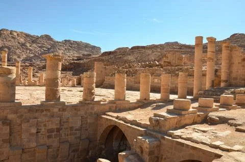 Great temple, petra Stock Photos