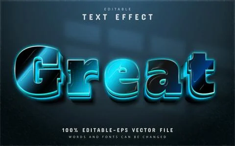 Great text, blue gradient style text effect Stock Illustration