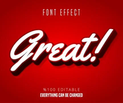 Great text, editable font effect Stock Illustration