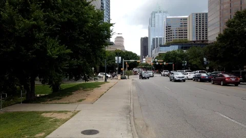 Great timelapse traffic on Congress Ave looking north toward the Capitol Stock Footage 108564148