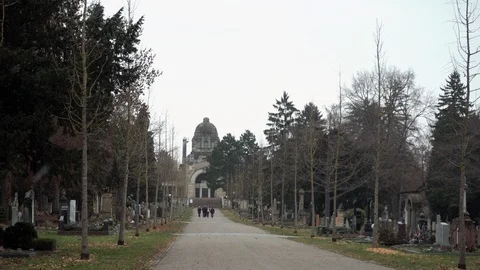 Great tomb in graveyard Stock Footage 100397472