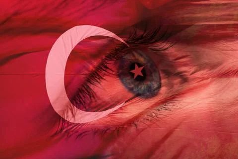 Great Turkish flag Stock Photos