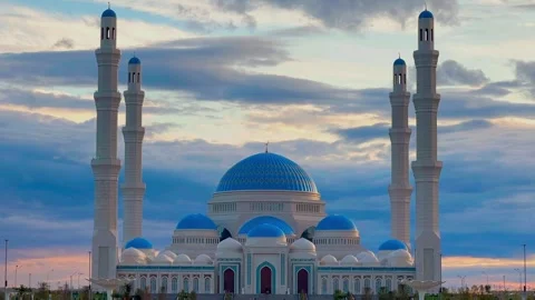Great view of Astana Bas Meshıt. Kazakhstan.Time Lapse At Sunset time. Stock Footage 249611457