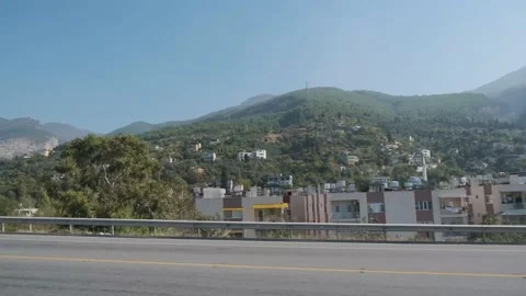 Great view from car of the mountains close to Iskenderun in Hatay Stock Footage