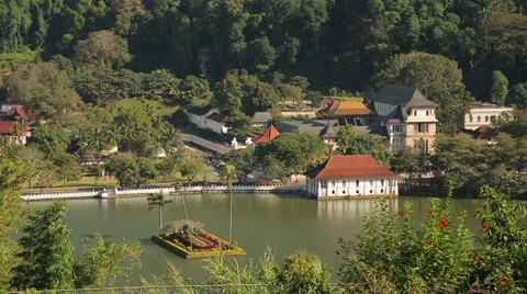 Great view of Colombo with lake and houses Stock Footage 49364577