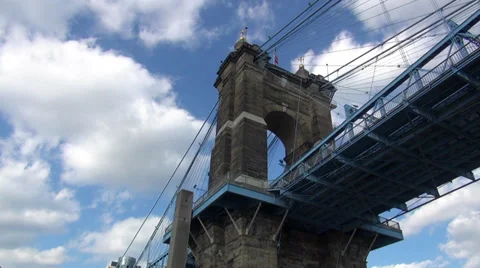 Great view on an old Bridge over Ohio River Vídeo Stock 34631862