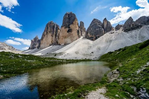 Great view to the three peaks Stock Photos