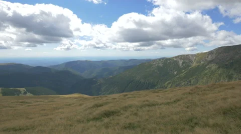 Great view of valleys and mountains on Transalpina Stock Footage 57789979