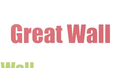 Great Wall Animated Tag Cloud Isolated Stock Footage 103664913