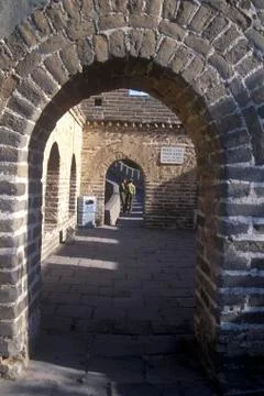 The Great Wall at Badaling in Beijing in Hebei Province, Peoples Republic of Stock Photos