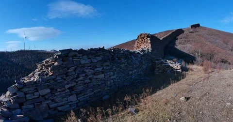 The Great Wall broken wall  in China winter Stock-Footage 67618445