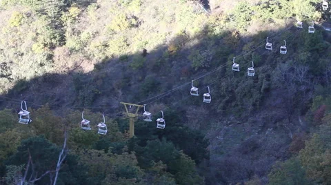 Great Wall cable car, Mutianyu, China Stock Footage 53232954