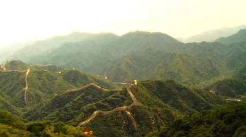 Great Wall in China 32 stylized artsoft diffusion Stock Footage