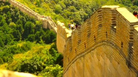 Great Wall in China 45 stylized artsoft diffusion DOLLY Stock Footage