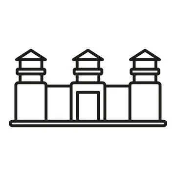 Great wall of china ancient landmark line art Ilustración de archivo