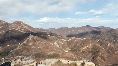Great Wall of China Badaling zoom out Stock Footage 121891253