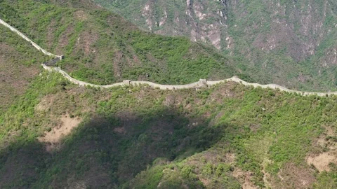 Great Wall Of China With Drone In Summer Sun Stock Footage 275857623