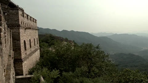 Great Wall of China Dropoff Stock Footage 267722081