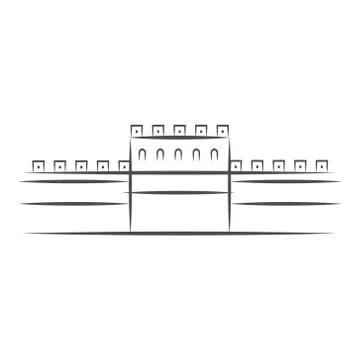 Great Wall of China icon vector from China collection. Thin line Great Wall of Stock Illustration