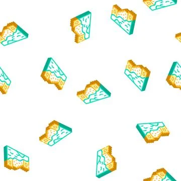 Great wall of china isometric icon seamless pattern Stock Illustration