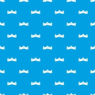 Great Wall of China pattern seamless blue Stock Illustration