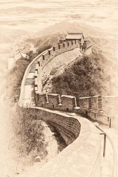 The great wall of china Stockfoto's
