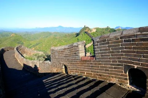The Great Wall is in China. Stock Photos