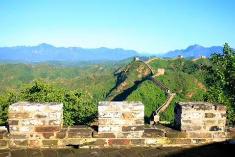 The Great Wall is in China. Stock Photos