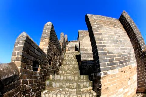 The Great Wall is in China. Stock Photos