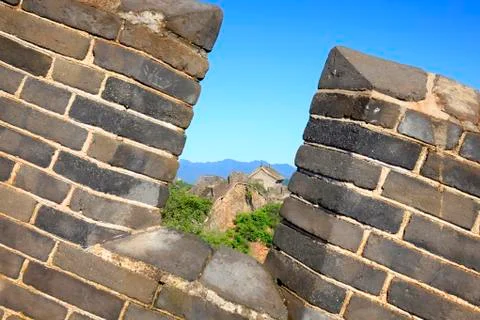 The Great Wall is in China. Stock Photos