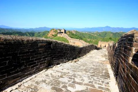 The Great Wall is in China. Stock Photos