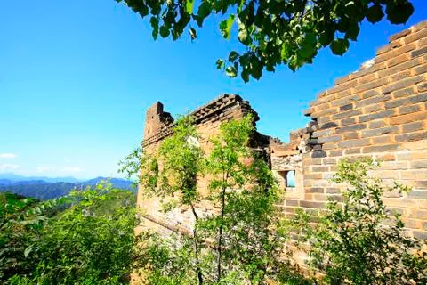The Great Wall is in China. Stock Photos