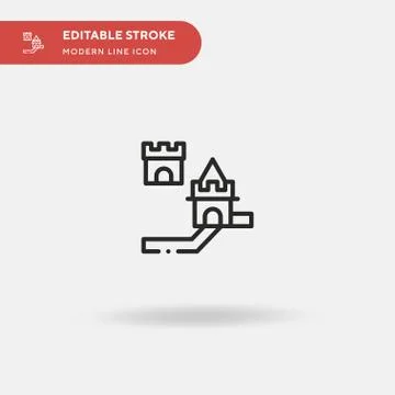 Great Wall Of China Simple vector icon. Illustration symbol design template f Ilustración de archivo