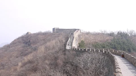 Great Wall of China in spring Stock Footage 100316094