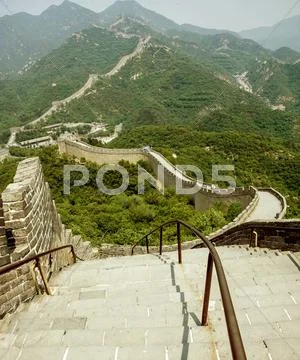 Great Wall of China in spring Stock Photos