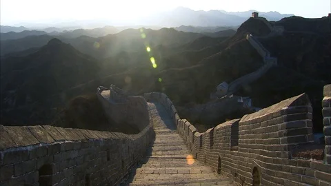 The Great Wall of China on a sunny day Video stock 88834603