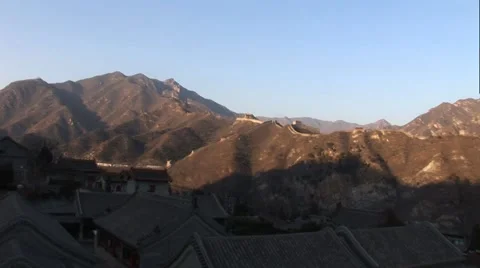 Great wall of China at sunset Video stock 45593944