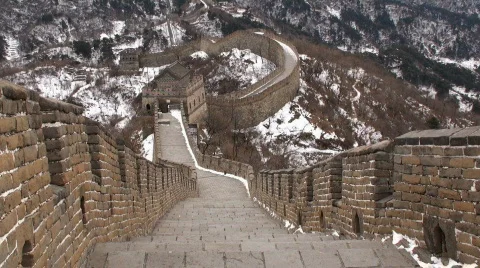 Great Wall Of China In Winter 스톡 동영상 656015
