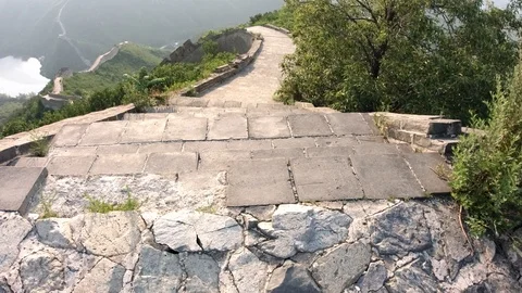 The Great Wall of China, Zhuangdaokou, Beijing, China Stock Footage